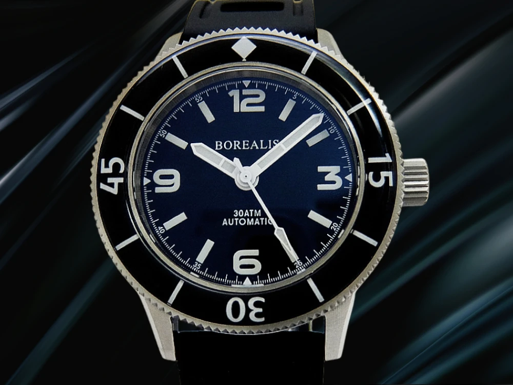 ボレアリス シーストーム 300m Cal.NH35A SS ブラックダイヤル ラバーストラップ装着 オートマチック 専用ケース付属 BOREALIS Sea Storm [代行おまかせコース]