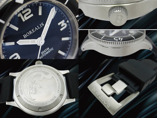 ボレアリス シーストーム 300m Cal.NH35A SS ブラックダイヤル ラバーストラップ装着 オートマチック 専用ケース付属 BOREALIS Sea Storm [代行おまかせコース]