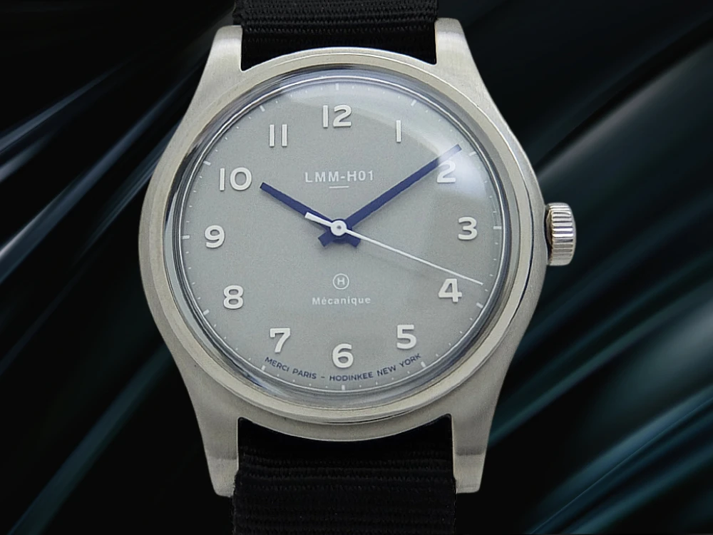 メルシー LMM-H01 ホディンキー 限定モデル Cal.ETA 2801-2 SS グレーダイヤル 引き通しストラップ装着 手巻き BOX付属 MERCI PARIS LMM-H01 HODINKEE Limited Edition [代行おまかせコース]