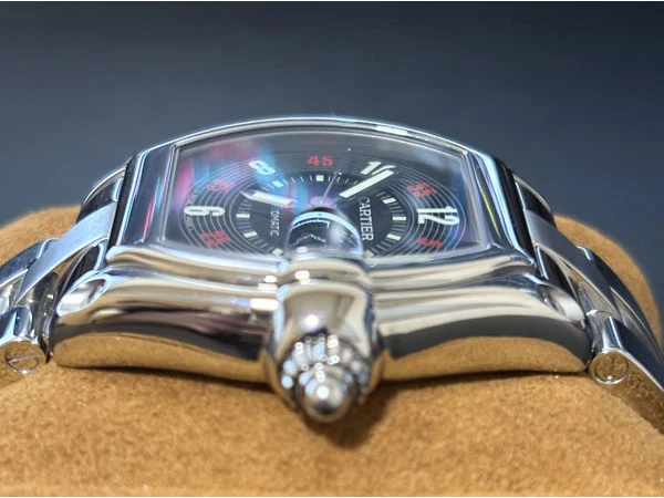 カルティエ ロードスター S/S ブラックダイヤル アラビック カルティエ修理請求書/説明書有り