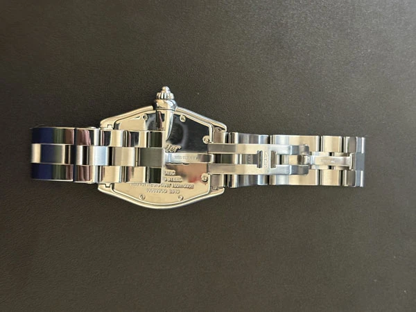 カルティエ ロードスター S/S ブラックダイヤル アラビック カルティエ修理請求書/説明書有り