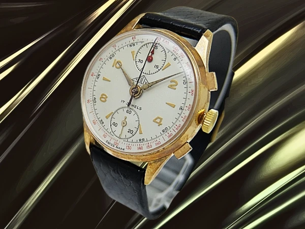 ソリックス 縦目 クロノグラフ Cal.ヴィーナス170 GP/SS シルバーダイヤル 社外レザー装着 手巻き SOLIX Chronograph Venus170  [代行おまかせコース]