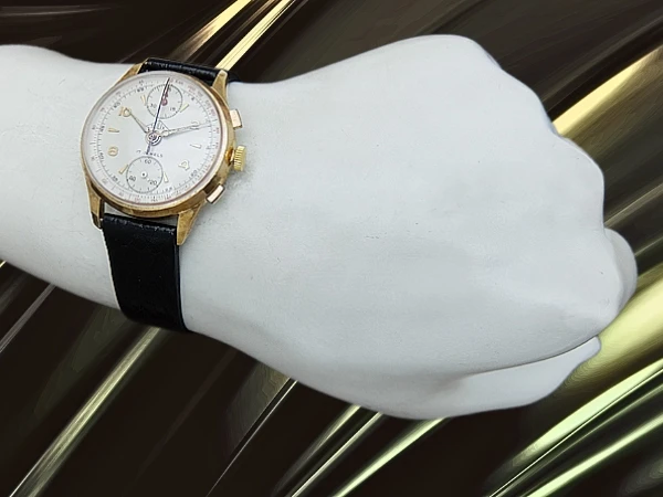 ソリックス 縦目 クロノグラフ Cal.ヴィーナス170 GP/SS シルバーダイヤル 社外レザー装着 手巻き SOLIX Chronograph Venus170  [代行おまかせコース]