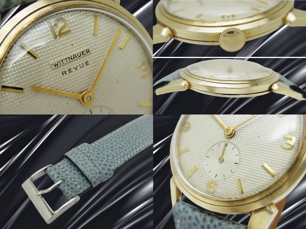 ウィットナー レビュー 重量24g 14K GOLD 金無垢 17石 Cal.76 ギョウシダイヤル ホーンラグ ヴィンテージ 手巻き WITTNAUER REVUE [代行おまかせコース]