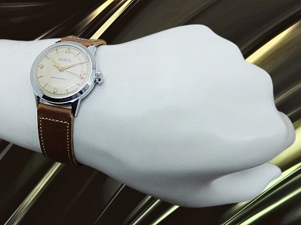 オーシャン スーペリア メッキ/ SS アイボリーダイヤル HORWEEN製レザー装着 手巻き OCEAN SUPERIOR [代行おまかせコース]