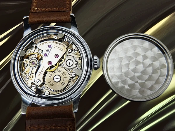 オーシャン スーペリア メッキ/ SS アイボリーダイヤル HORWEEN製レザー装着 手巻き OCEAN SUPERIOR [代行おまかせコース]