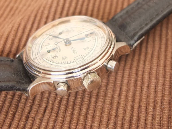 テクノス TECHNOS オールド クロノグラフ 自動巻 SS ブルースチール針 希少美品　