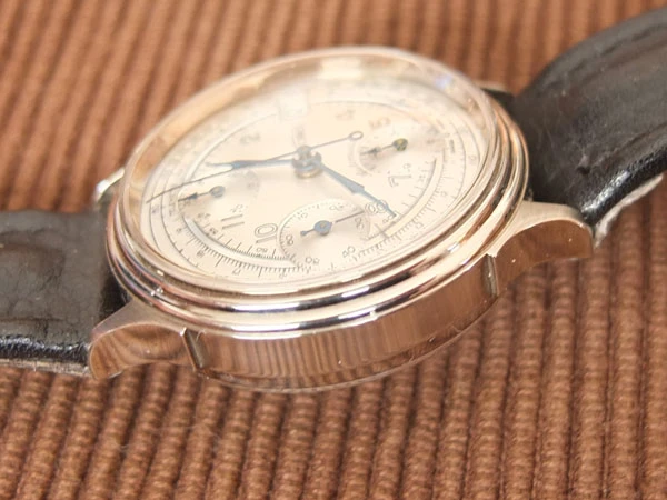 テクノス TECHNOS オールド クロノグラフ 自動巻 SS ブルースチール針 希少美品　