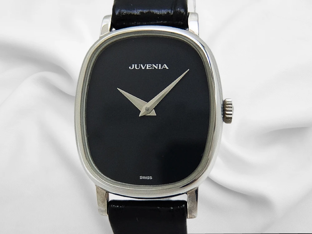 ジュベニア レディース 17石 Ref.9406N Cal.1145 SS オーバル ブラックダイヤル 専用ベルト+尾錠装着 手巻き JUVENIA [代行おまかせコース]