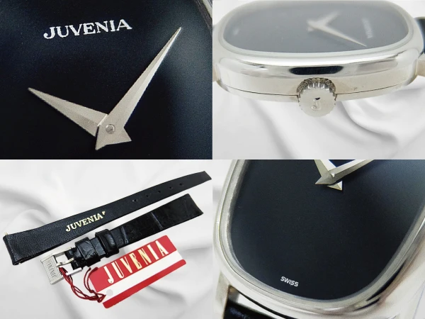 ジュベニア レディース 17石 Ref.9406N Cal.1145 SS オーバル ブラックダイヤル 専用ベルト+尾錠装着 手巻き JUVENIA [代行おまかせコース]