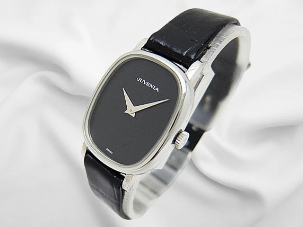 ジュベニア レディース 17石 Ref.9406N Cal.1145 SS オーバル ブラックダイヤル 専用ベルト+尾錠装着 手巻き JUVENIA [代行おまかせコース]