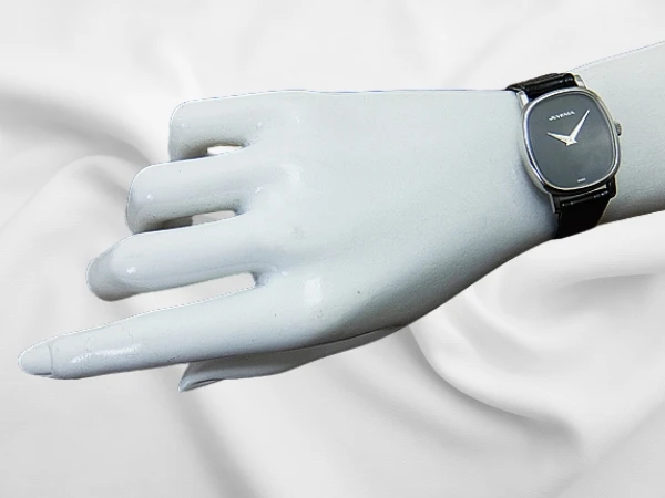 ジュベニア レディース 17石 Ref.9406N Cal.1145 SS オーバル ブラックダイヤル 専用ベルト+尾錠装着 手巻き JUVENIA [代行おまかせコース]