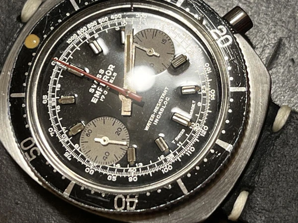スイスエンペラー Swiss EMPEROR ダイバークロノグラフ バルジュー7733ヴィンテージ 美品