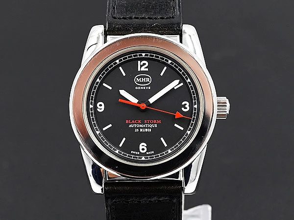 マハラ HMR MAHARA GENEVA ブラック・ストーム ステンレス Ref. BSA-403210 ギャランティーカード・替ベルト・BOX・タグ等付属