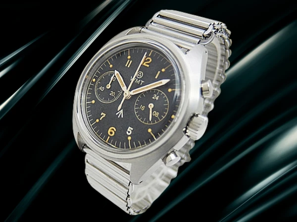 WMT RAF クロノグラフ SS ブラックダイヤル バンブーブレス装着 クオーツ 英空軍スタイル BOX・NATO付属 WATCH EXPERIMENTAL UNIT Royal Air Force × Bamboo Bracelet [代行おまかせコース]