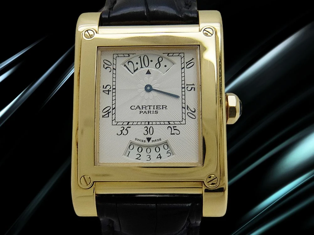 カルティエ タンク ア ビス ジャンピングアワー デイト CPCP Cal.9902 MC 総重量86g 18KYG ギョウシェダイヤル 18KYG無垢Dバックル 手巻き メーカー修理証明書付属 Cartier Tank vis all h dte appertman [代行おまかせコース]
