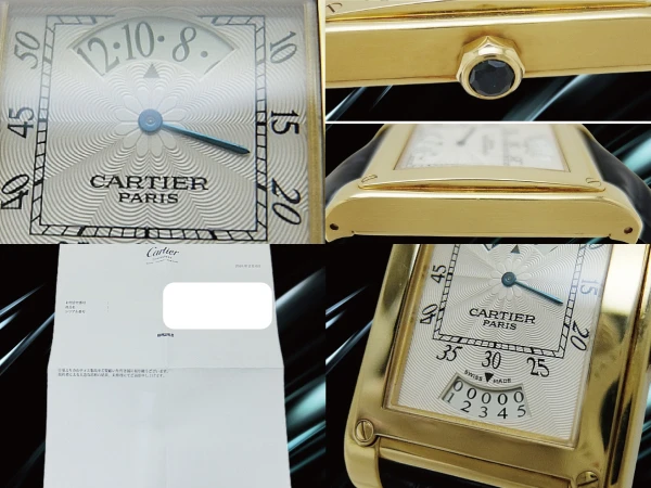 カルティエ タンク ア ビス ジャンピングアワー デイト CPCP Cal.9902 MC 総重量86g 18KYG ギョウシェダイヤル 18KYG無垢Dバックル 手巻き メーカー修理証明書付属 Cartier Tank vis all h dte appertman [代行おまかせコース]