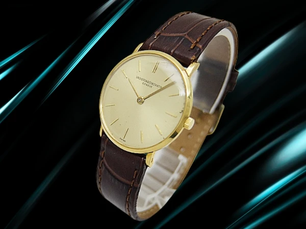 ヴァシュロン コンスタンタン Ref.6715 Cal.1003 重量15g 18KYG 金無垢 ゴールドダイヤル モレラート製ベルト装着 手巻き 極薄ドレスウォッチ ボーイズサイズ VACHERON CONSTANTIN [代行おまかせコース]