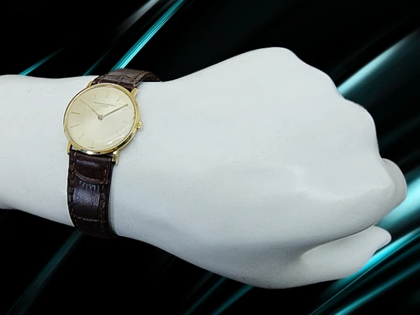 ヴァシュロン コンスタンタン Ref.6715 Cal.1003 重量15g 18KYG 金無垢 ゴールドダイヤル モレラート製ベルト装着 手巻き 極薄ドレスウォッチ ボーイズサイズ VACHERON CONSTANTIN [代行おまかせコース]