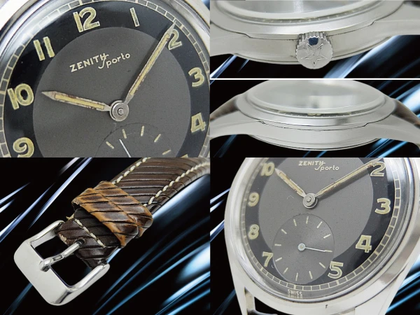 ゼニス スポルト スモールセコンド Cal.40系 SS 黒灰ツートン ブルズアイ 社外製レザー装着 手巻き ZENITH Sporto [代行おまかせコース]