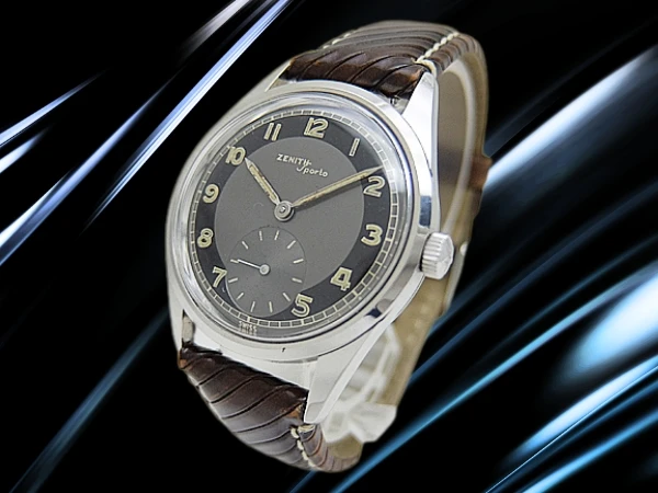 ゼニス スポルト スモールセコンド Cal.40系 SS 黒灰ツートン ブルズアイ 社外製レザー装着 手巻き ZENITH Sporto [代行おまかせコース]