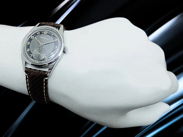ゼニス スポルト スモールセコンド Cal.40系 SS 黒灰ツートン ブルズアイ 社外製レザー装着 手巻き ZENITH Sporto [代行おまかせコース]