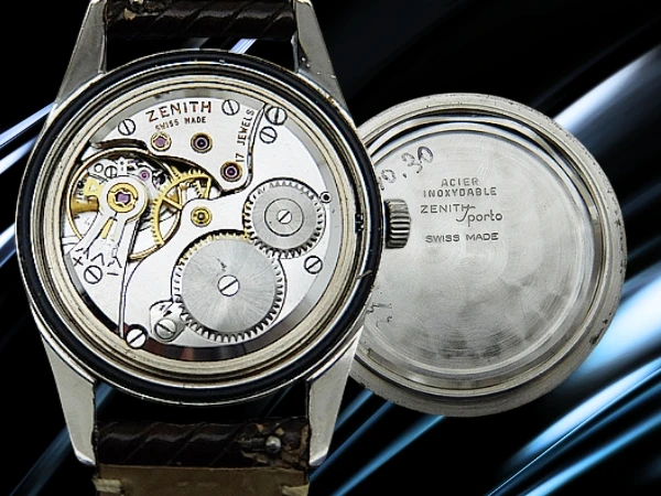 ゼニス スポルト スモールセコンド Cal.40系 SS 黒灰ツートン ブルズアイ 社外製レザー装着 手巻き ZENITH Sporto [代行おまかせコース]