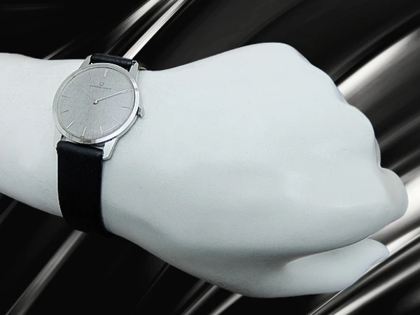 ユニバーサルジュネーブ ドレスウォッチ 17石 Cal.42 薄型 SS グレーダイヤル モレラート製ベルト+U尾錠 手巻き 2024年OH済 時計店修理明細付属 UNIVERSAL GENEVE [代行おまかせコース]