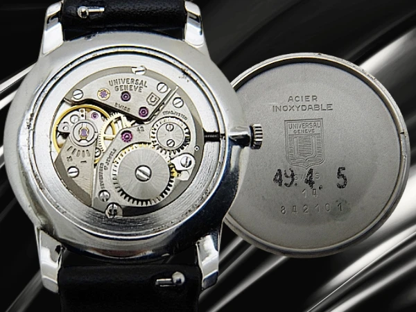 ユニバーサルジュネーブ ドレスウォッチ 17石 Cal.42 薄型 SS グレーダイヤル モレラート製ベルト+U尾錠 手巻き 2024年OH済 時計店修理明細付属 UNIVERSAL GENEVE [代行おまかせコース]