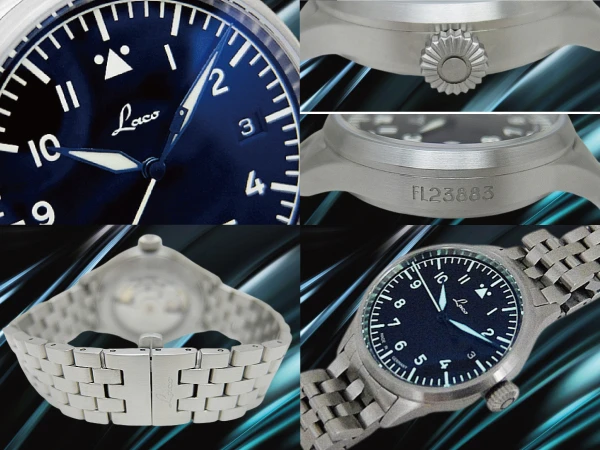 ラコ フリーガー シュトゥットガルト プロ Ref.862141_780 SS シースルー ブラックダイヤル バタフライバックル式ブレス装着 オートマチック パイロットウォッチ BOX・ギャラ等付属 LACO Stuttgart PRO [代行おまかせコース]