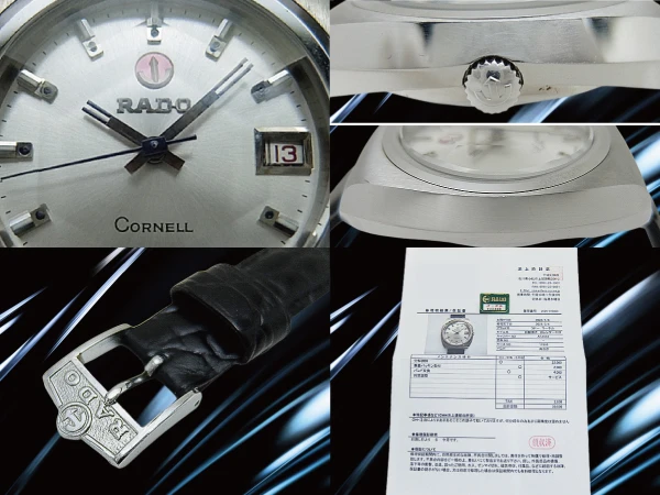 ラドー コーネル 25石 Ref.11916 Cal.AS1858 SS クッション ファセットカットガラス シルバーダイヤル 社外レザー+ラドー尾錠装着 オートマチック 2026年OH済 時計店修理明細付属 RADO CORNELL [代行おまかせコース]