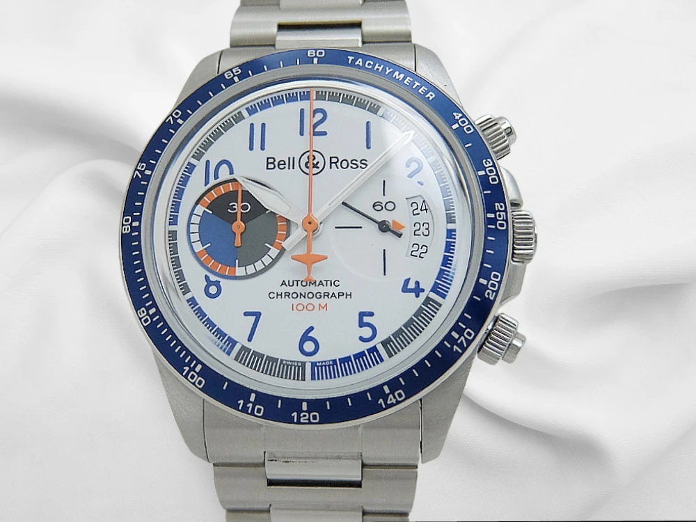ベル&ロス BR V2-94 レーシングバード クロノグラフ SS シールスー ホワイトダイヤル 世界限定999本 専用ブレス装着 オートマチック Bell&Ross RACING BIRD [代行おまかせコース]