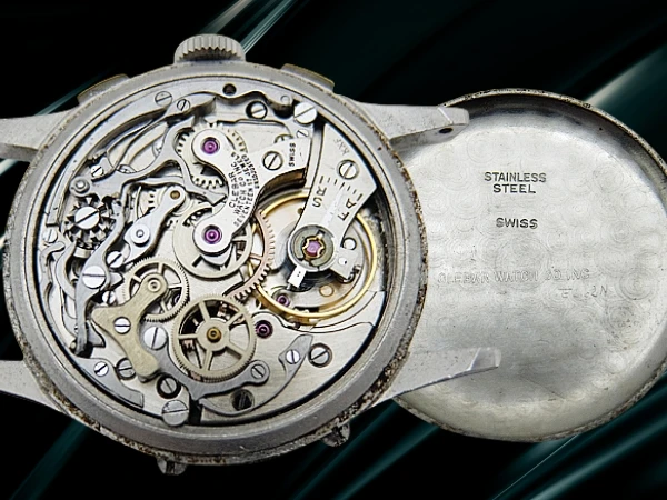 クレバー トリプルカレンダー クロノグラフ Cal.バルジュー72C SS シルバーダイヤル 社外レザー装着 手巻き CLEBAR Valjoux72 [代行おまかせコース]