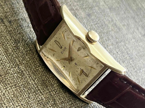 エルジン ELGIN USA製 10K RGP 角型 cal.732 レクタンギュラー トノーケース スモセコ