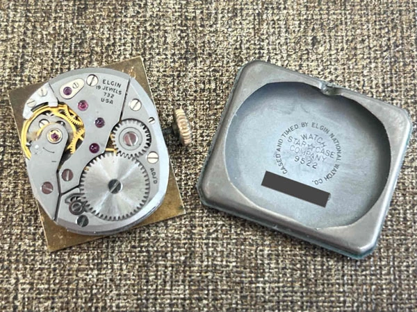 エルジン ELGIN USA製 10K RGP 角型 cal.732 レクタンギュラー トノーケース スモセコ