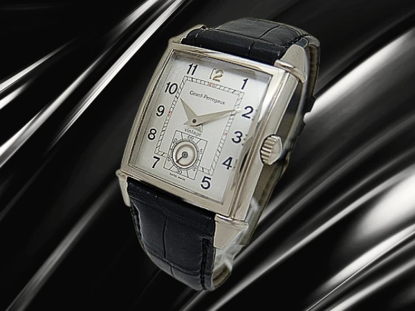 ジラールペルゴ ヴィンテージ1945 Ref.2595 総重量50g 18KWG ホワイトゴールド レクタンギュラー シルバーダイヤル 18KWG尾錠 社外レザー装着 手巻き GPウッドボックス付属 GIRARD-PERREGAUX Vintage1945 [代行おまかせコース]