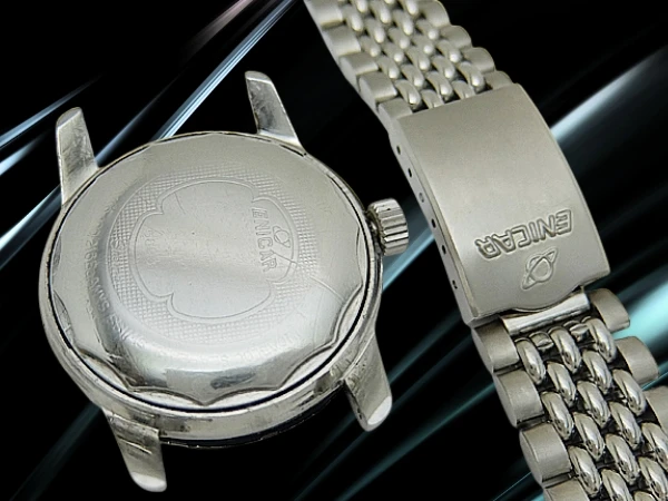 エニカ ダイバー600T Cal.AS1145 SS ブラックダイヤル 回転ベゼル 7連ジュビリーブレスレット装着 オートマチック ヴィンテージボックス付属 ENICAR DIVER 600T [代行おまかせコース]