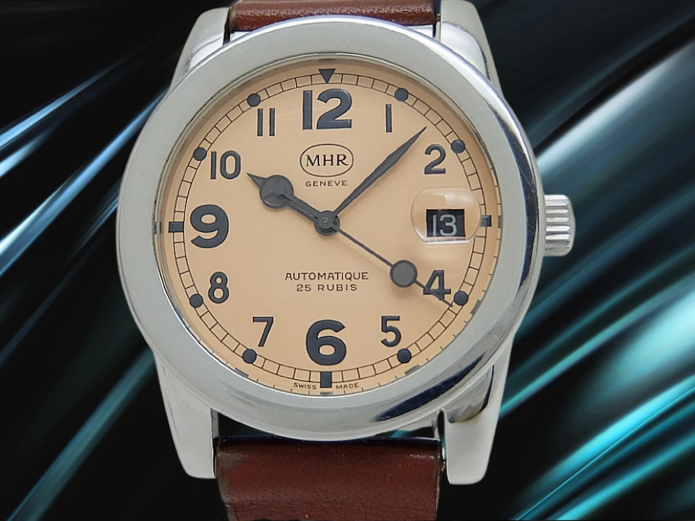 マハラ スパルビエロ 25石 Cal.2824-2 SS サーモンピンクダイヤル レザーストラップ+Dバックル装着 オートマチック MAHARA MHR Sparviero [代行おまかせコース]