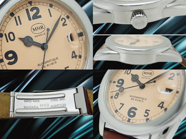 マハラ スパルビエロ 25石 Cal.2824-2 SS サーモンピンクダイヤル レザーストラップ+Dバックル装着 オートマチック MAHARA MHR Sparviero [代行おまかせコース]