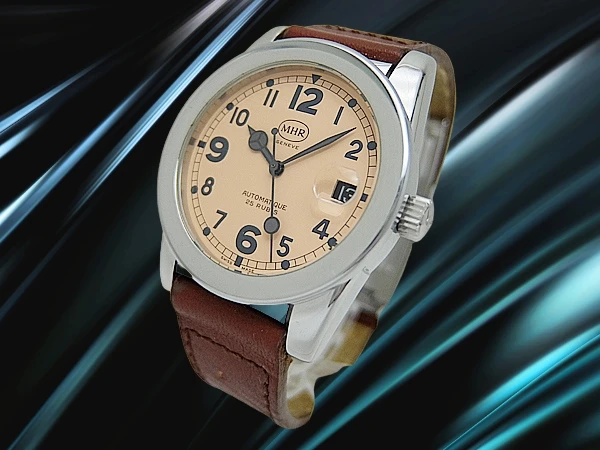 マハラ スパルビエロ 25石 Cal.2824-2 SS サーモンピンクダイヤル レザーストラップ+Dバックル装着 オートマチック MAHARA MHR Sparviero [代行おまかせコース]