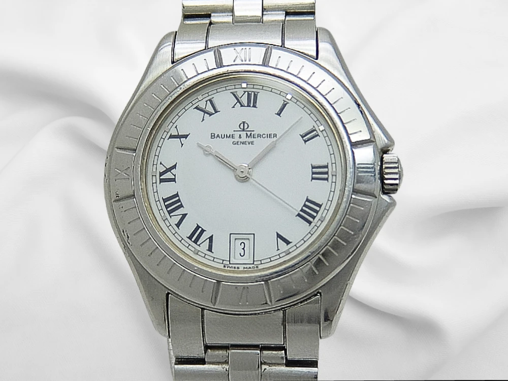 ボーム&メルシェ Ref.MV045042 SS ホワイトダイヤル ブレス装着 クオーツ メンズサイズ BOX付属 BAUME&MERCIER [代行おまかせコース]