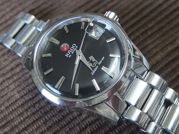 ラドー ゴールデンホース RADO Golden Horse 復刻版 黒文字盤 自動巻き オートマチック 希少美品