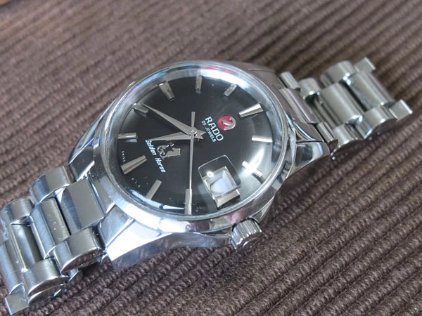 ラドー ゴールデンホース RADO Golden Horse 復刻版 黒文字盤 自動巻き オートマチック 希少美品