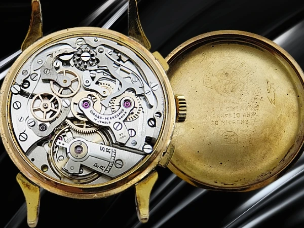 ジラールペルゴ  ヴィンテージ クロノグラフ Cal.バルジュー22 GP金張り ファンシーラグ シルバーダイヤル 社外レザー装着 手巻き 2025年OH済 時計店修理明細付属　GIRARD-PERREGAUX Valjoux 22 Chronograph [代行おまかせコース]