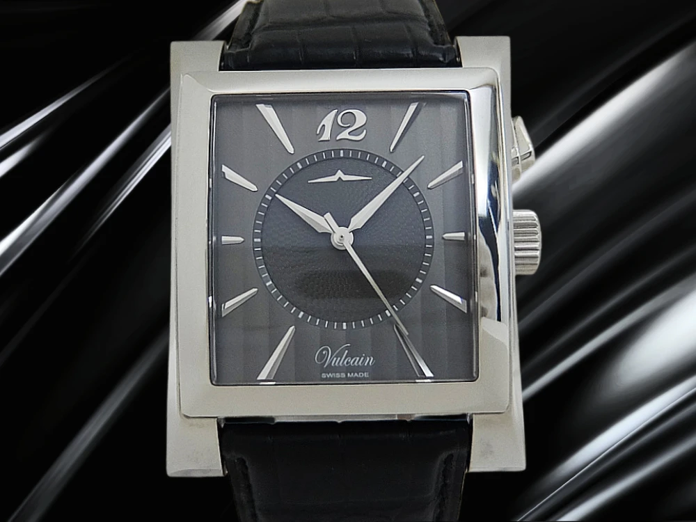 バルカン ゴールデン ヴォイス キャレ Ref.100118.090 SS バニエギョウシェダイヤル サイレントアラーム 自社製ムーブメント 専用ストラップ+尾錠装着 手巻き BOX・取説付属 VULCAIN Golden Voice Carre cricket [代行おまかせコース]