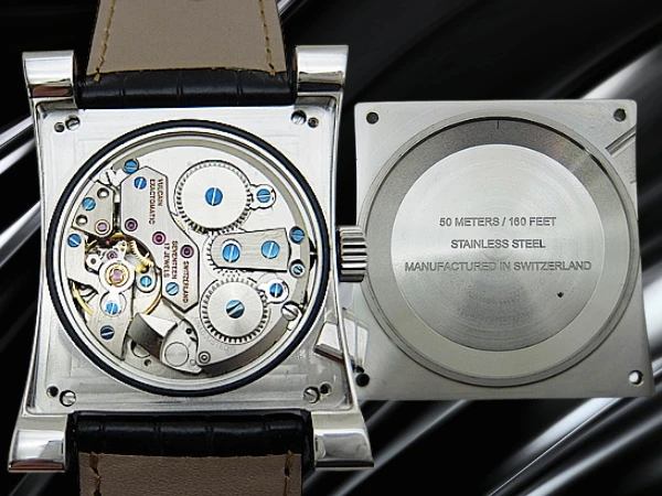 バルカン ゴールデン ヴォイス キャレ Ref.100118.090 SS バニエギョウシェダイヤル サイレントアラーム 自社製ムーブメント 専用ストラップ+尾錠装着 手巻き BOX・取説付属 VULCAIN Golden Voice Carre cricket [代行おまかせコース]