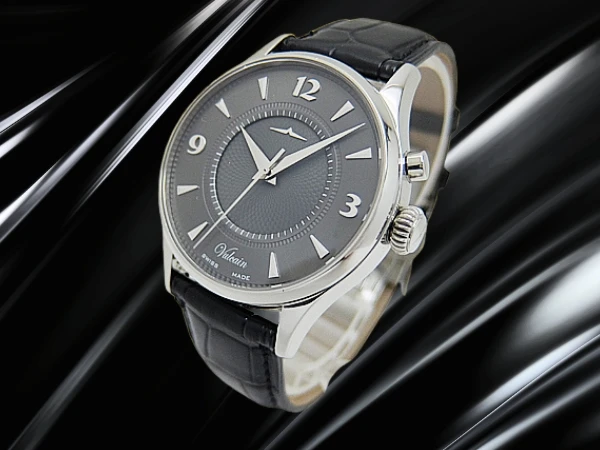 バルカン ゴールデン ヴォイス ロンド Ref.100117.088 SS ギョウシェダイヤル サイレントアラーム 自社製ムーブメント 専用ストラップ+Dバックル装着 手巻き BOX・購入店保証・取説付属 VULCAIN Golden Voice Rond cricket [代行おまかせコース]