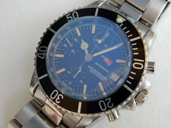 エクサルト EXALT SUB PROFESSIONAL 200M クロノグラフ ETA7750 ブラックダイヤル 自動巻き オートマチック