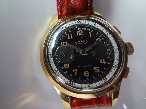 LIBANA クロノグラフ 37ミリ バルジュー23 分解掃除済 証明書付属