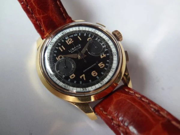 LIBANA クロノグラフ 37ミリ バルジュー23 分解掃除済 証明書付属